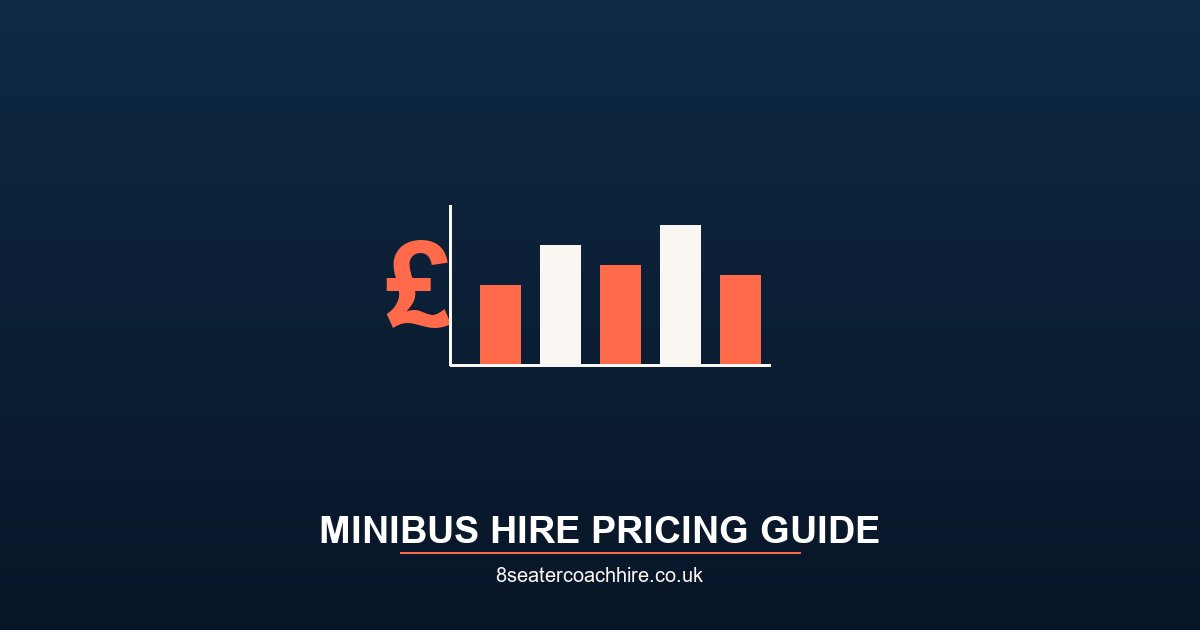 Minibus parked outside a UK venue ready for hire