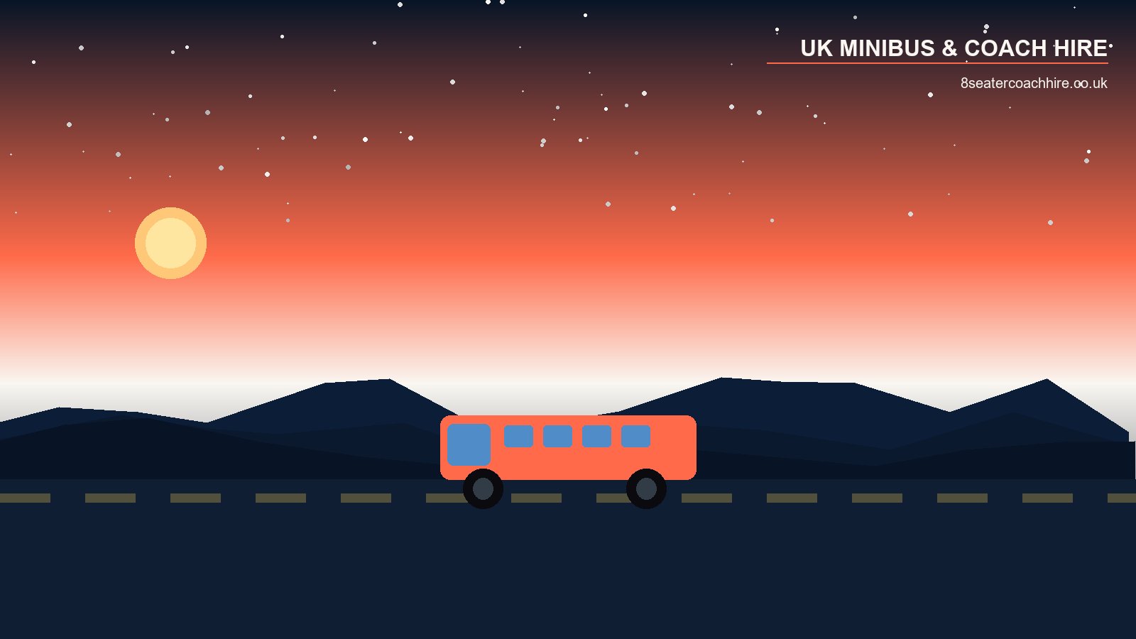 8-seater minibus on UK country road