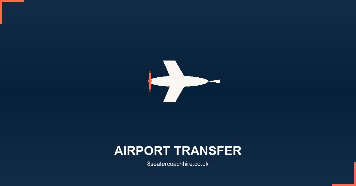 Airport transfer minibus waiting at UK terminal arrivals